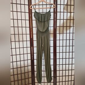 Strapless Jumpsuit with Beading